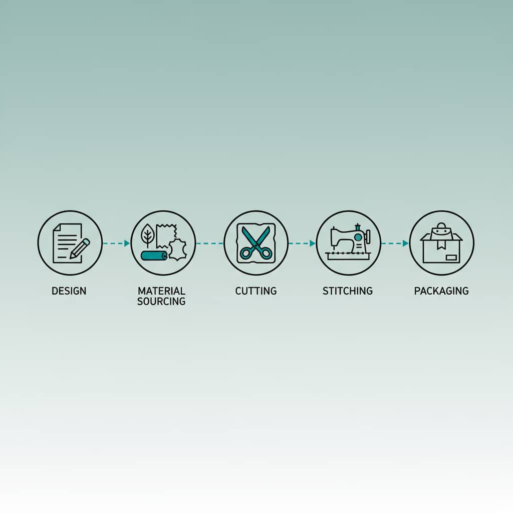 Bag manufacturing process illustration